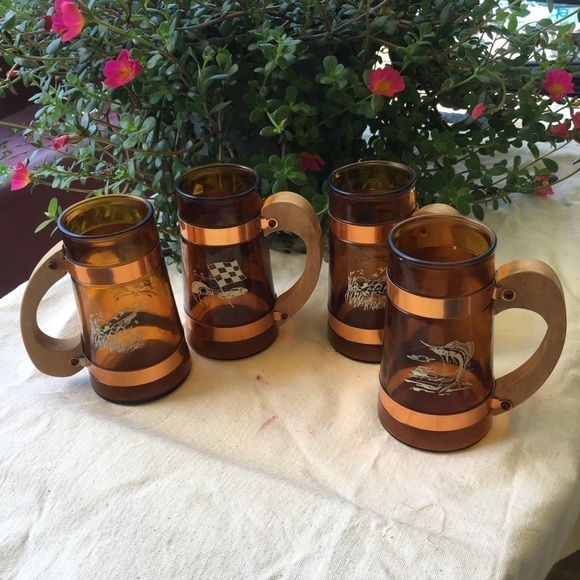 Five Vintage Siesta Ware Bar Mugs Glasses Retro - Picture 2 of 8